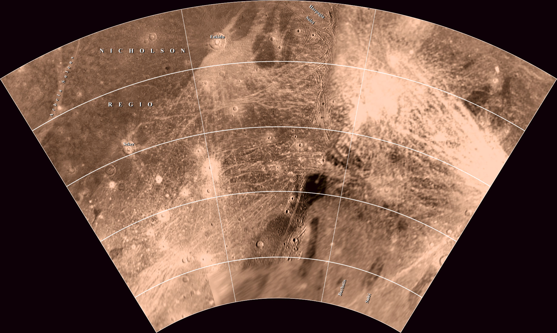 Mapa Ganymeda - Čtyřúhelník Namtar