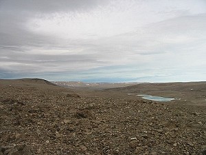 Severní pohled z nejvzdálenějšího EVA místa.