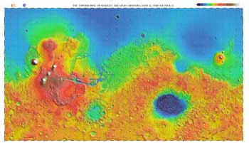 Globální mapa povrchu Marsu