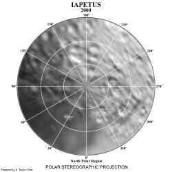 Severní polární mapa Iapeta