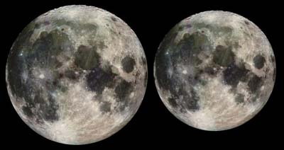 Měsíc v perigeu a apogeu a viditelná změna úhlového průměru.